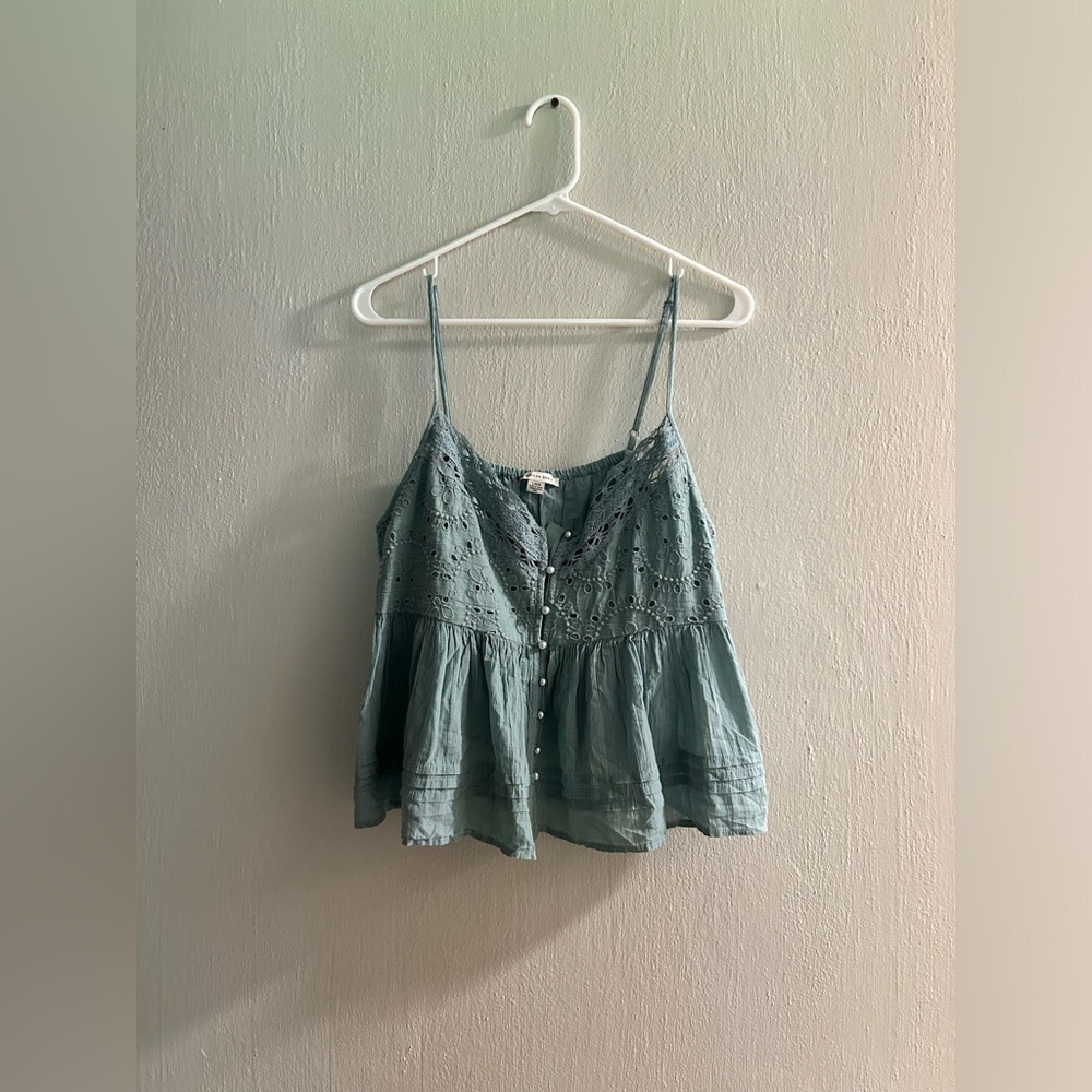 american eagle pearl button babydoll tank top